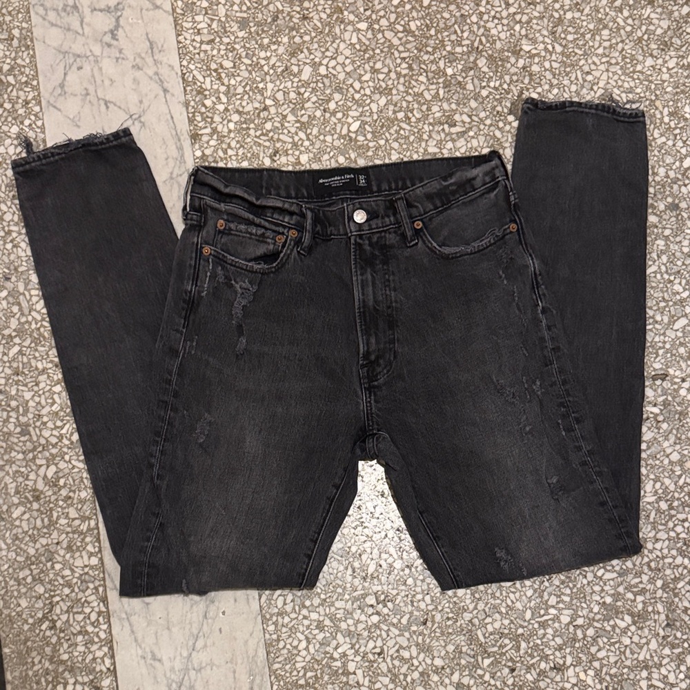 Abercrombie & Fitch Men's A&F Vintage Stretch 90's Slim Black Jeans